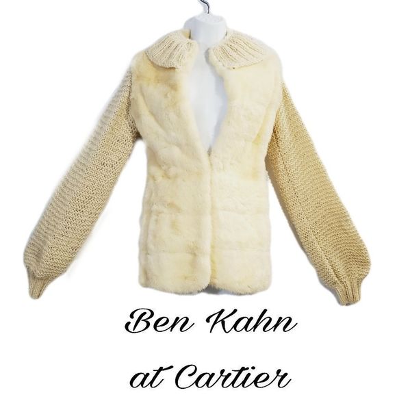 Ben  Kahn At Cartier Vintage Geniune fur knit sleeve coat size small to medium - Picture 1 of 16